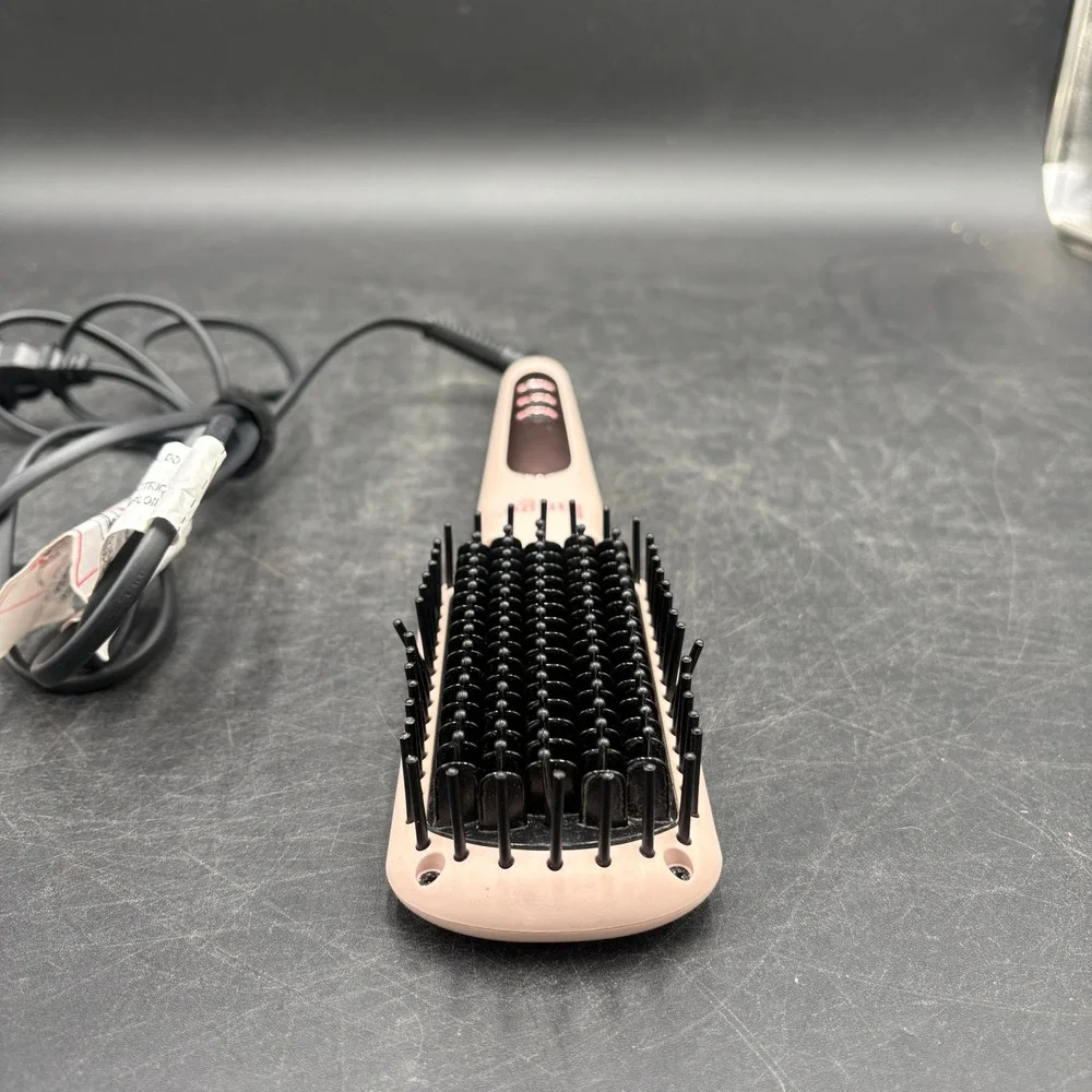 L'ange Le Vite Hair Straightening Brush Blush Pink Ceramic Heated Smoothing Tool